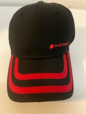 Audi Sport Black Red Mesh Adjustable Baseball‎ Cap Motorsport Racing Hat OSFA